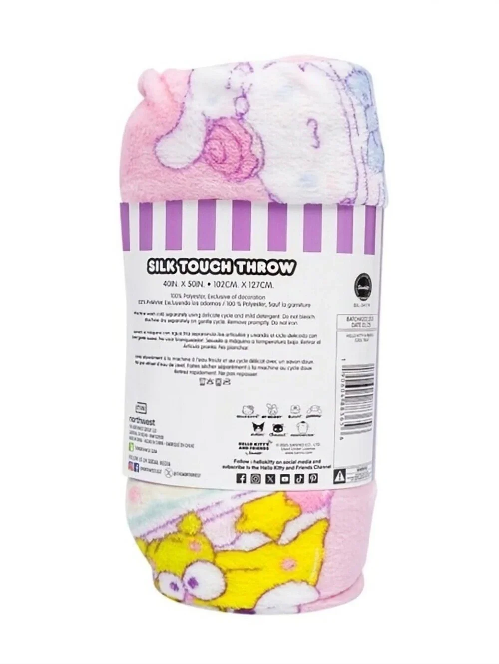 Sanrio Hello Kitty and Friends Silk Touch Throw Blanket 40x50 Pink Plush